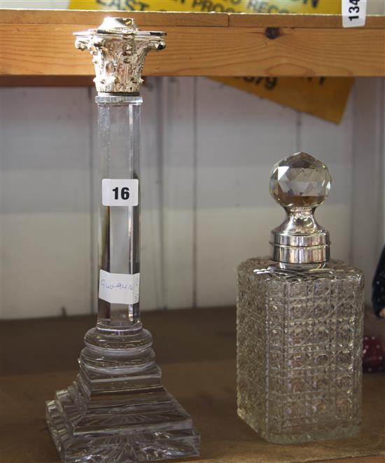Glass & plated decanter & lamp base